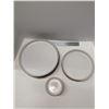 Image 1 : Nugu set of three each straight edge side/salad plates plus two dip bowls #12 brick