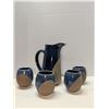 Image 1 : Nugu Pitcher and tea mugs (4) #31 blue/tan