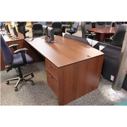 Cherry Bow Front Executive Desk