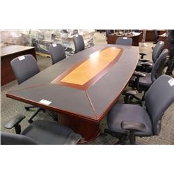 10' Leather With Cherry And Mahogany Inlay