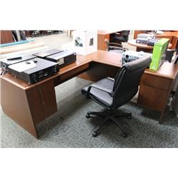 Cherry L Shape Executive Desk C/w Chair