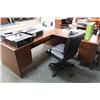 Image 1 : Cherry L Shape Executive Desk C/w Chair