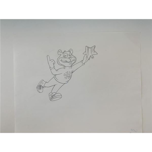 Super Sugar Crisp cereal bear original ad sketch designed by Robert "Bob" Irwin