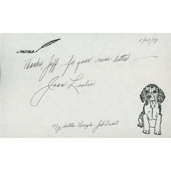 Yankee Doodle Dandy Joan Leslie signed note