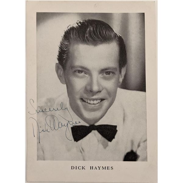 Musician Dick Haymes Signed Photo