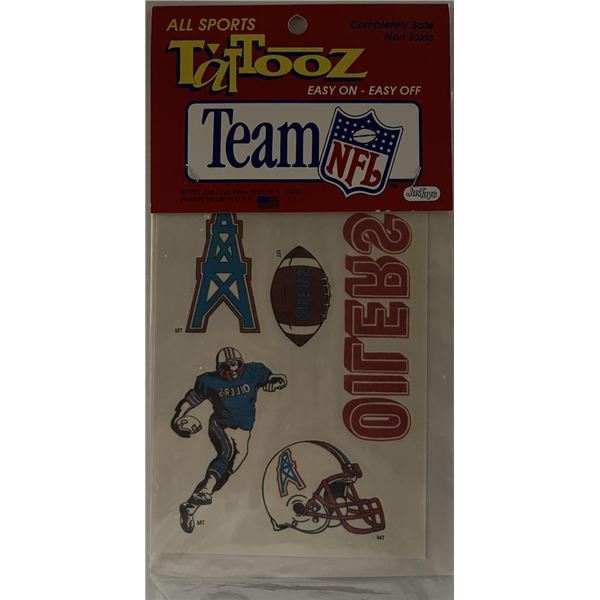 Houston Oilers tattoo sheet