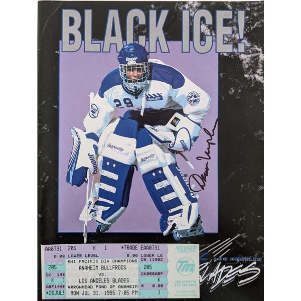 Black Ice Roller Hockey Signed Program and Game Ticket - 1995