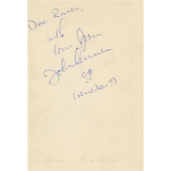 John Lennon signed note. GFA Authenticated