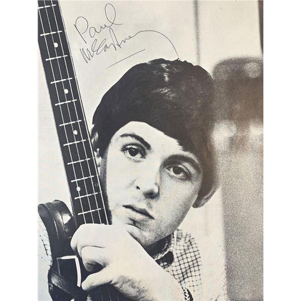 Paul McCartney signed magazine page. GFA Authenticated