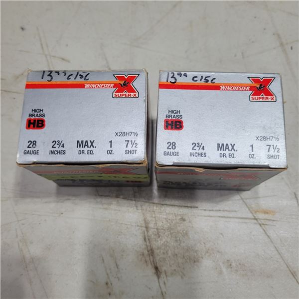28ga 2 3/4" Winchester Lead Shotshells 36 Shells