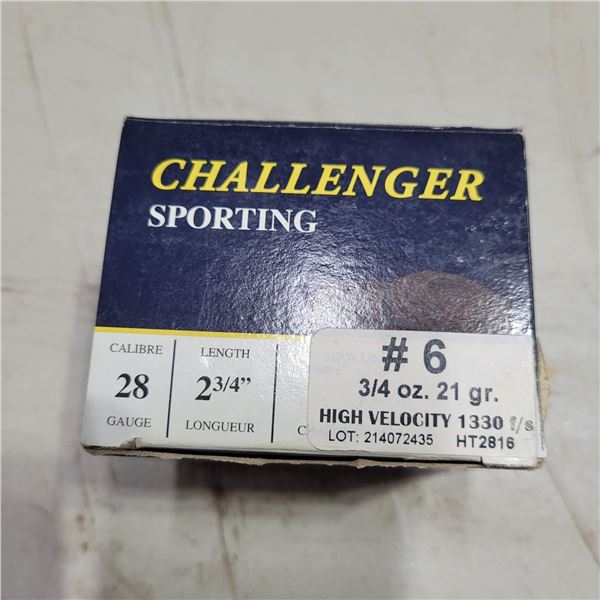 28ga 2 3/4" Challenger lead Shotshells 25 Count