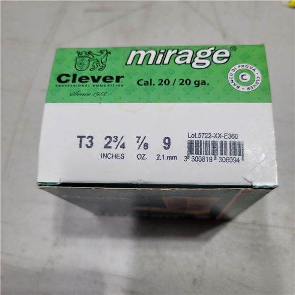 20ga 2 3/4" Clever Mirage Lead Shotshells