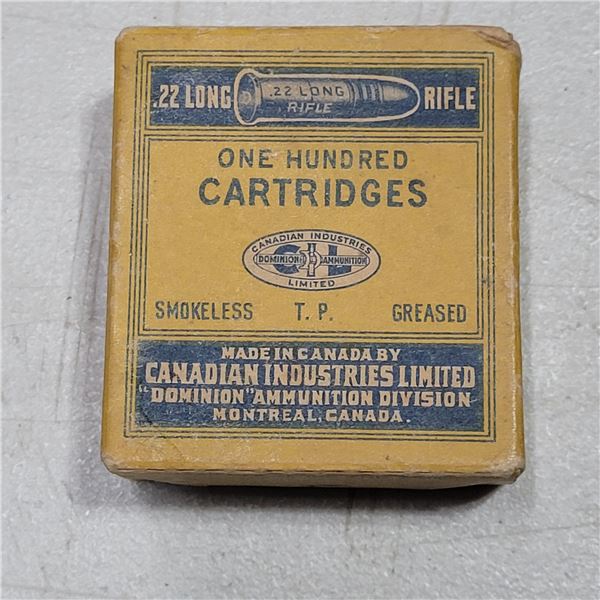 .22 Long CIL Dominion Canada War Issued Ammo  with C Broad Arrow Stamp