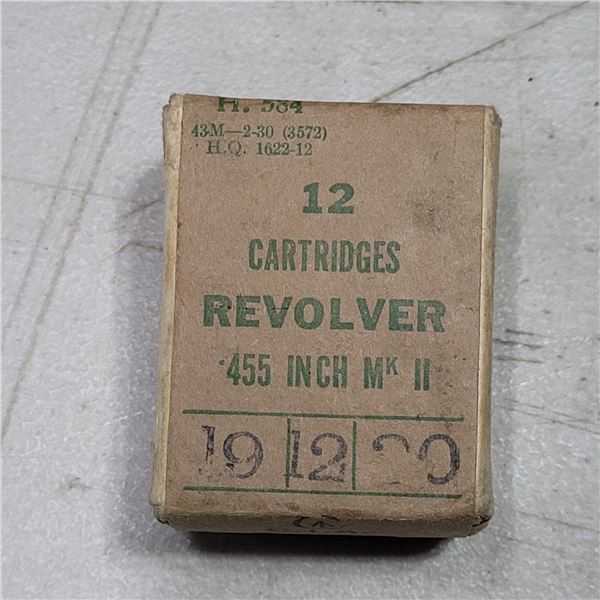 455 DC Mk II WWI Military Ammo Canadian Issue In Sealed Box