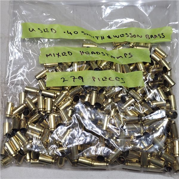 40 Smith & Wesson Used Brass with Mixed Headstamps