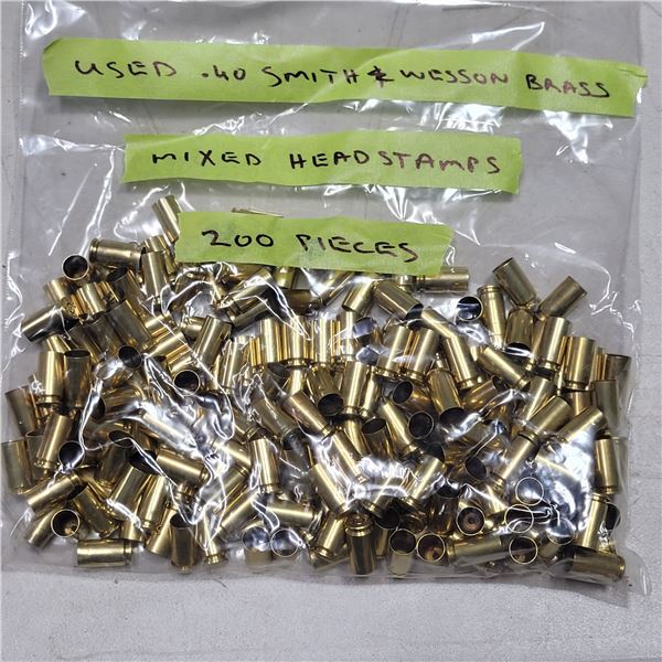 40 Smith & Wesson Used Brass Mixed Headstamps