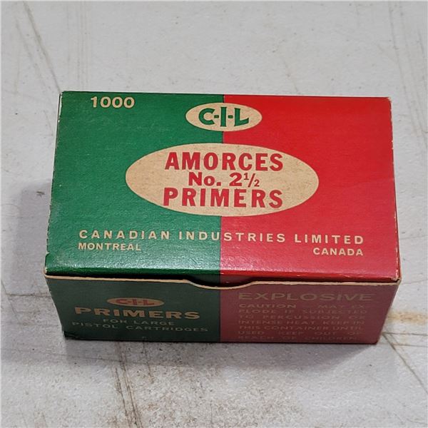 CIL #2 1/2 Primers Vintage Box of 1000
