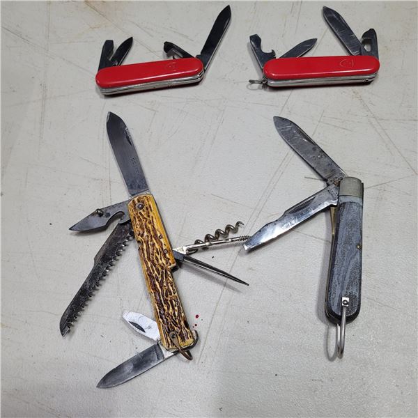 4 Pocket Knives Victorinox, Pradel and Kutmaster
