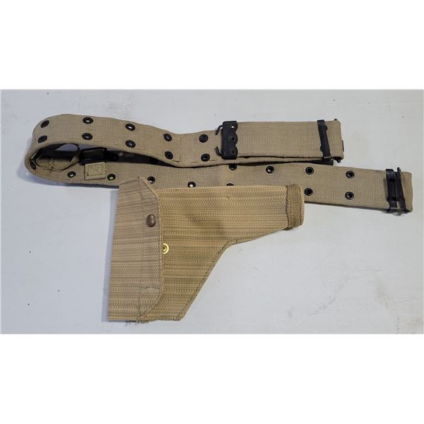 WWll Canvas Holster - Fits a Webley lV of #2 Enfield Revolver & Belt
