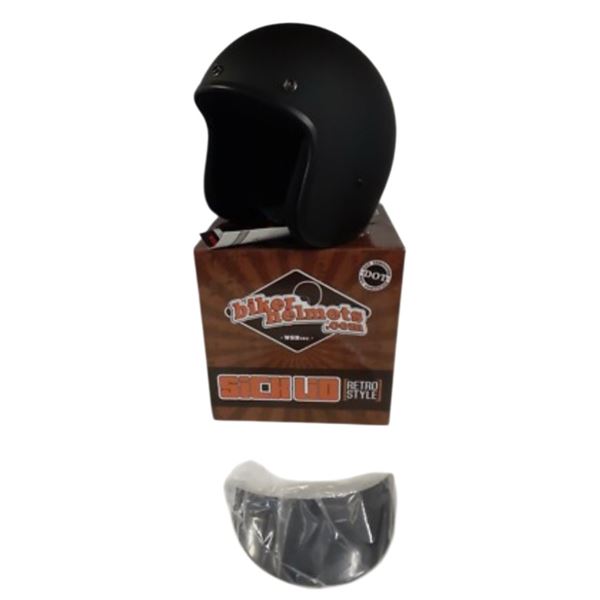 Sick Lid Retro Style Flat Black Dot Certified Biker Helmet, size XS (new in box)