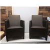 Image 2 : Pair of JANUS et Cie Woven Patio Lounge Chairs 22"W, 34.5"H, 19" D (Moderate Wear & Tear)