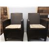 Image 1 : Pair of JANUS et Cie Woven Patio Lounge Chairs, Approx. 22"W, 34.5"H, 19" D (some wear & tear)