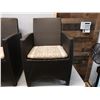 Image 9 : Pair of JANUS et Cie Woven Patio Lounge Chairs, Approx. 22"W, 34.5"H, 19" D (some wear & tear)
