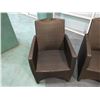 Image 2 : Qty 4 JANUS et Cie Woven Patio Lounge Chairs, 22"W, 34.5"H, 19" D (More Wear & Tear)