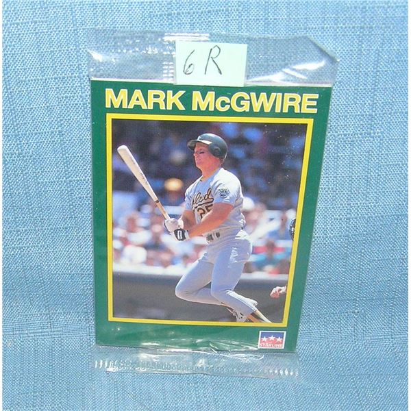 Factory sealed card pack featuring Mark McGwire