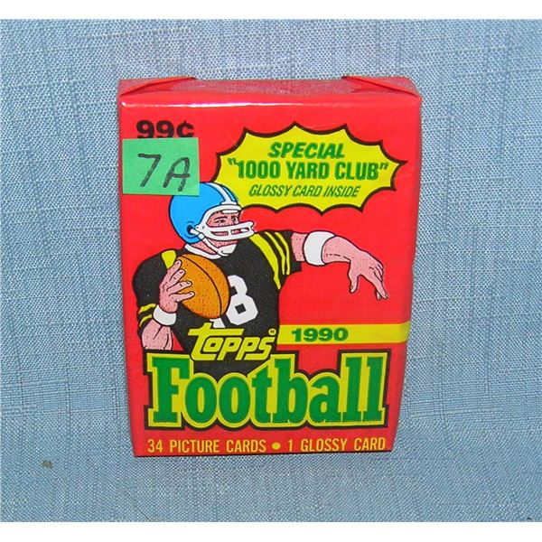1990 Topps oversized factory sealed pack of football cards