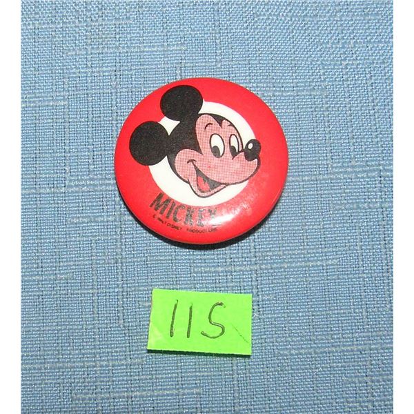 Vintage Mickey Mouse pictural pin back button