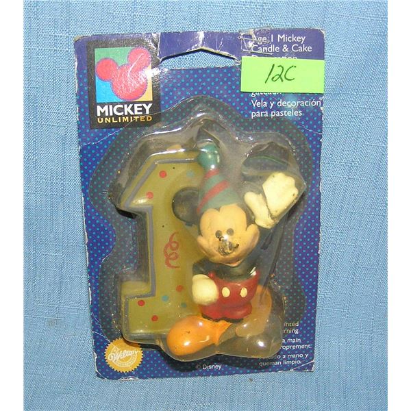 Vintage Mickey Mouse first birthday candle