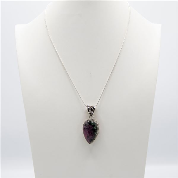 Beautiful Natural Ruby Zoisite 28.5 Ct Pendant