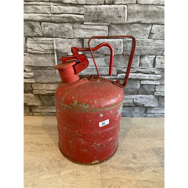 Vintage Justrite Type 1 Saftey Can for Gas or Other Flammable Liquids