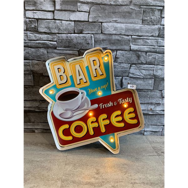 Light Up Bar Coffee Sign Working