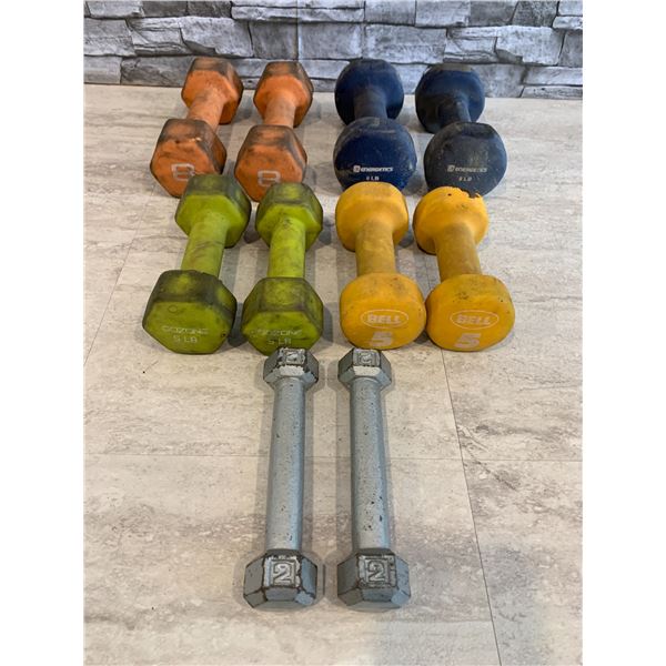 Lot of 5 Pairs Work Out Weights