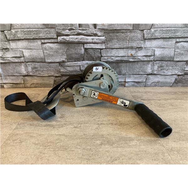 Boat Trailer Winch With Strap And Hook