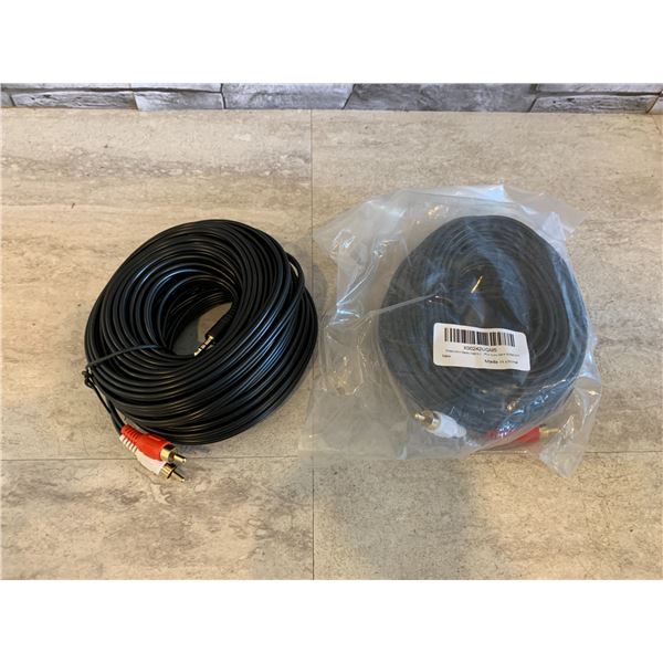 Lot of 2 60 Foot Cables RCA 3.5mm