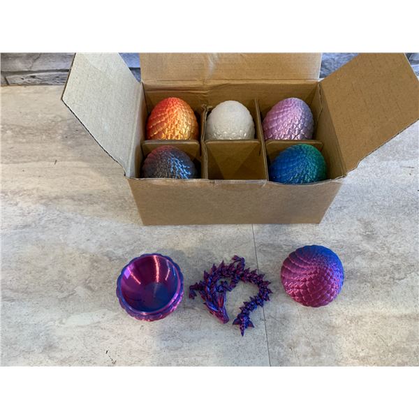 6 Pack 3D Printed Dragon Eggs With Dragon Inside