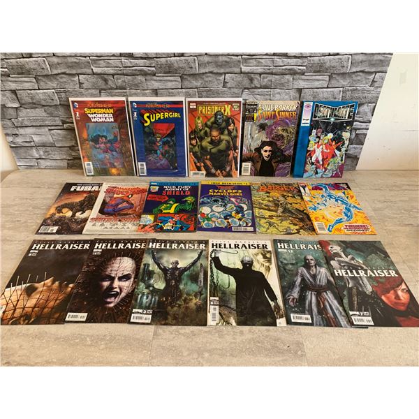 Lot of 17 Assorted Comic Books - Supergirl / Spiderman / Hellraiser