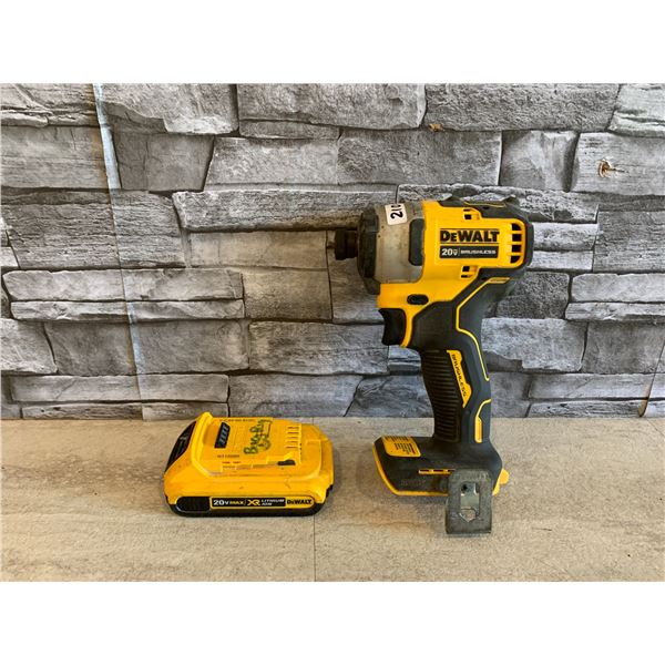 Dewalt 20V Brushless Cordless 1/4" Impact Driver With Battery Works