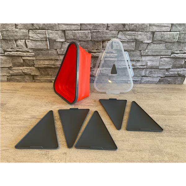 Collapsible Pizza Slice Container Storage with Lids