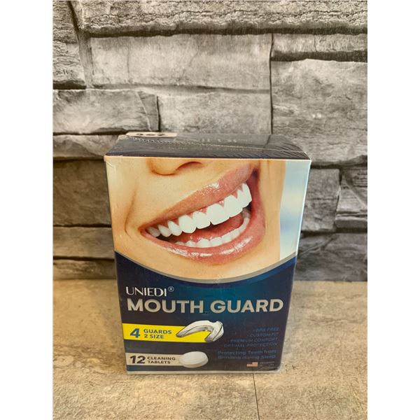 Uniedi Mouth Guard 4 Guards 2 Size + 12 Cleaning Tablets