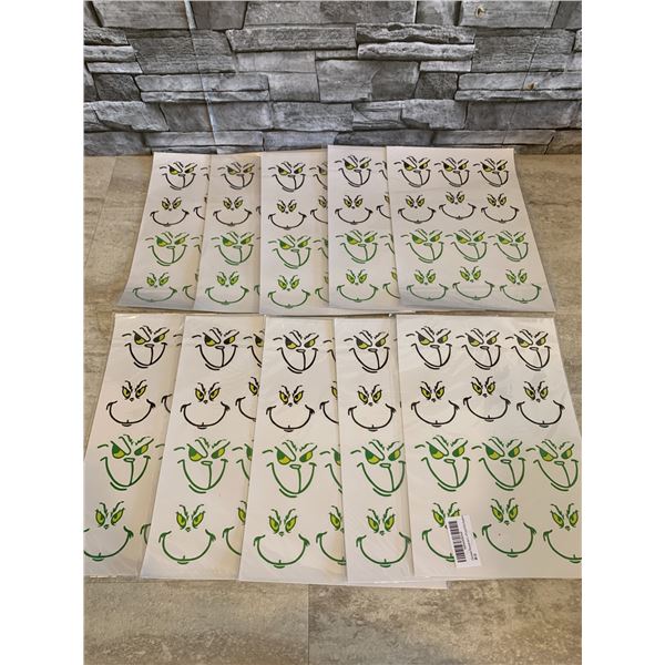 Lot of 10 The Grinch Vinyl Decals