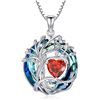 Image 4 : TOUPOP Jewelry - Sterling Silver 925 Tree of Life Pendant Necklace - Ruby