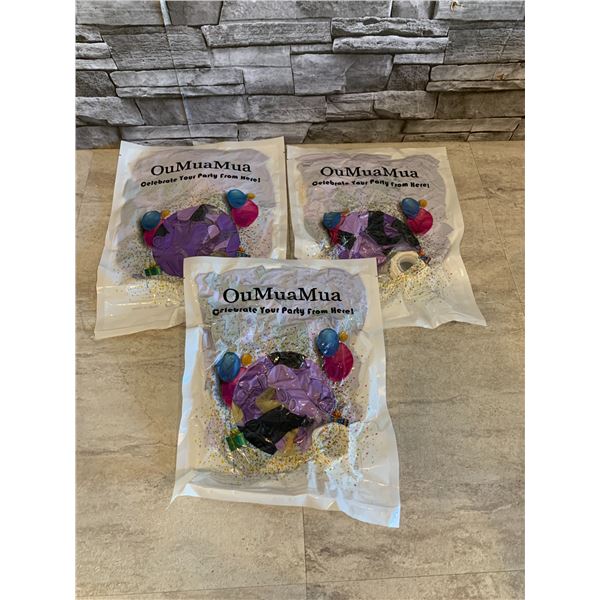 Lot of 3 100 Pcs Party Decorations Purple And Black