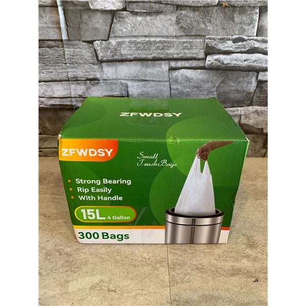 Portable Handle Small Trash bags 15L Box of 300 Bags
