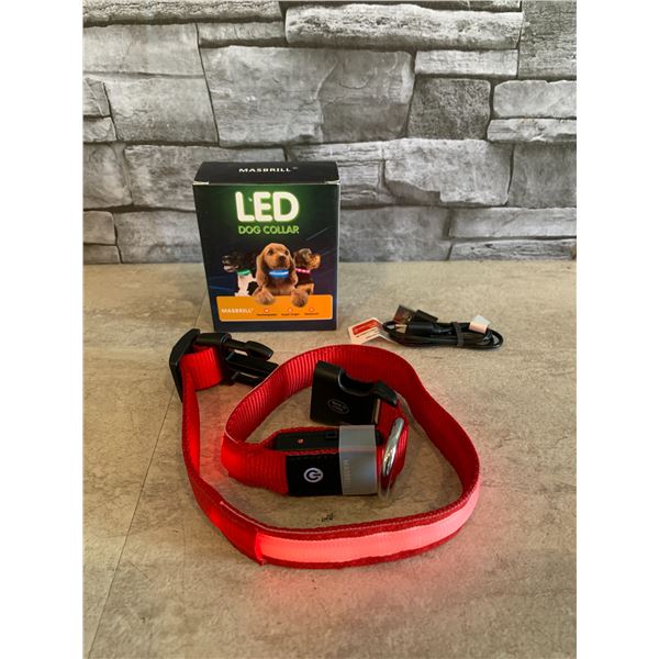 Masbrill Led Dog Collar - Large Red
