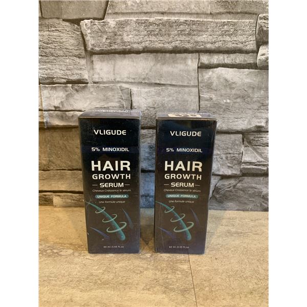 Lot of 2 VLIGUDE 5% Minoxidil Hair Groth Serum 60ml