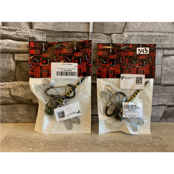 Lot of 2 Dragonfly Hat Clips for Camping and Fishing